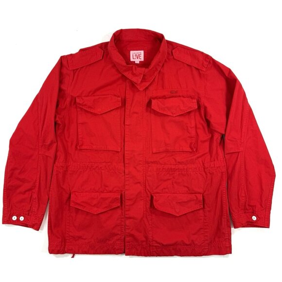 Lacoste Live Parka Chore Barn Coat Size 56 Large XL Canvas Windbreaker Jacket